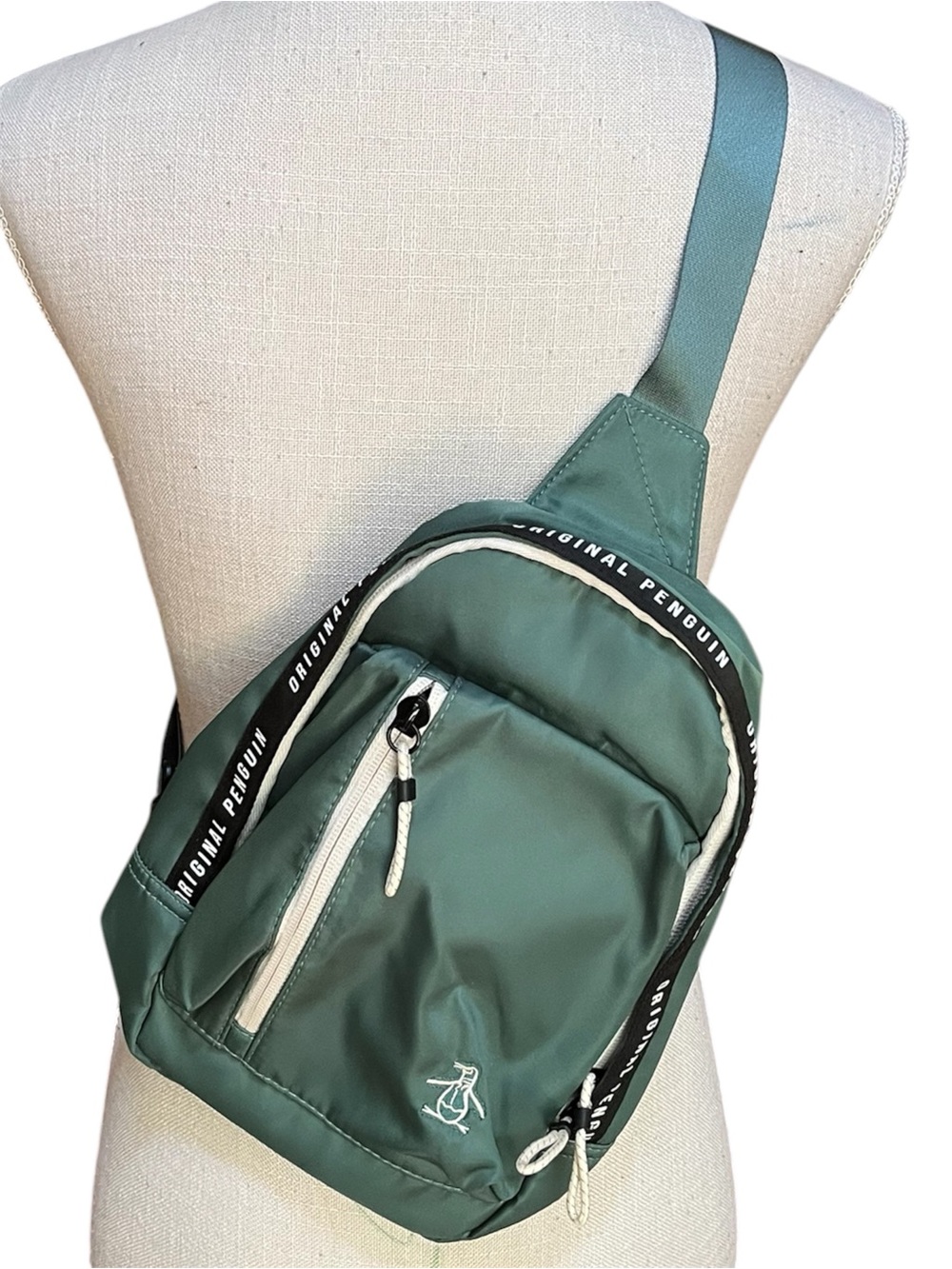 Original Penguin Green Sling Backpack Crossbody Bag Unisex